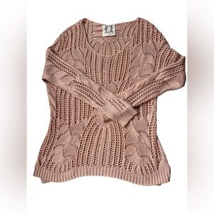 PPLA Blush Cable Knit Sweater